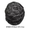 Toupee for Men Human Hair Replacement PU Skin Mens Wig 0.1mm Clear Poly Mens Toupee Hair System Black Brown Blonde Hair Units (7"X9"-110% density#1B30 1B# OFF BLACK WITH 30% SYNTHETIC GREY) view 2