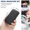 Geosar 12 Sets Manicure Set Nail Clippers Pedicure Kit 8 in 1 Grooming Stainless Steel Kits Nail Care Tools with Travel Case Valentine Day Gifts for Employee Coworker Teachers Nurse(Black) view 2