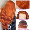 30Inch Ginger Wig Human Hair 13x4 Body Wave Lace Front Wigs Human Hair 350# Colored Wigs Human Hair Orange Wigs for Women 180% Density Ginger Orange Lace Front Wigs Pre Plucked With Natural Hairline view 4