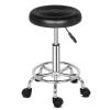 Vasitelan PU Leather Modern Round Rolling Stool with Footrest Height Adjustable Spa Drafting Salon Tattoo Work Massage Stools Task Chair (Style 2-Black) view 3