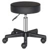 Vasitelan PU Leather Modern Round Rolling Stool with Footrest Height Adjustable Spa Drafting Salon Tattoo Work Massage Stools Task Chair (Style 3-Black) view 2