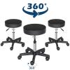 Vasitelan PU Leather Modern Round Rolling Stool with Footrest Height Adjustable Spa Drafting Salon Tattoo Work Massage Stools Task Chair (Style 3-Black) view 3
