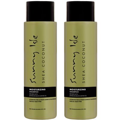 Sunny Isle Shea Coconut Moisturizing Shampoo and Conditioner 12oz Bundle | with Jamaican Black Castor Oil | Curly Hair Care | Hydration for Dry Curls, Waves, Coils | Silicone, Paraben & Sulfate FREE
