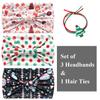 Ainuno Womens Christmas Headbands Red Green Polka Dots Party Xmas Head Bands Workout Thick Party Bandana Winter Fashion Yoga Head Bands Hair Knotted Elastic Stretch Headwear Pack of 3 view 2