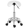 Vasitelan Rolling Saddle Stool PU Leather Swivel Adjustable Rolling Stool with Wheels Salon Chair (White) view 4