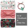 Ainuno Christmas Headbands for Women Retro Vintage Red Stripe Party Xmas Head Bands Workout Thick Party Bandana Winter Fashion Yoga Head Bands Hair Knotted Elastic Stretch Headwear Pack of 3 view 2