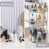 INVSSENE 360 Rotating Makeup Organizer, Bathroom Make Up Spinning Holder Rack, Large Capacity Cosmetics Storage Vanity Shelf Countertop, Fits Cosmetics, Perfume, Skincare, Lipsticks(3 Tiers, Clear) view 4