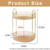 INVSSENE 360 Rotating Makeup Organizer, Yellow, Unisex, 2 Tier Countertop Storage, Large Capacity, Cosmetics, Perfume, Skincare, Lipsticks view 3