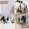 INVSSENE 360 Rotating Makeup Organizer, Yellow, Unisex, 2 Tier Countertop Storage, Large Capacity, Cosmetics, Perfume, Skincare, Lipsticks view 4