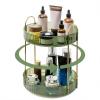 INVSSENE 360 Rotating Makeup Organizer, Bathroom Make Up Spinning Holder Rack, Large Capacity Cosmetics Storage Vanity Shelf Countertop, Fits Cosmetics, Perfume, Skincare, Lipsticks(2 Tiers, Green) view 2