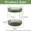 INVSSENE 360 Rotating Makeup Organizer, Bathroom Make Up Spinning Holder Rack, Large Capacity Cosmetics Storage Vanity Shelf Countertop, Fits Cosmetics, Perfume, Skincare, Lipsticks(2 Tiers, Green) view 3