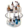 INVSSENE 360 Rotating Makeup Organizer, Bathroom Make Up Spinning Holder Rack, Large Capacity Cosmetics Storage Vanity Shelf Countertop, Fits Cosmetics, Perfume, Skincare(2 Tiers, Clear) view 2