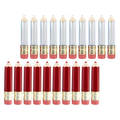 DOITOOL Empty Pencil Lipstick Tubes 20 Pcs Clear Refillable Mini Lip Gloss Containers Portable for Diy Lip Balm Samples Travel Use