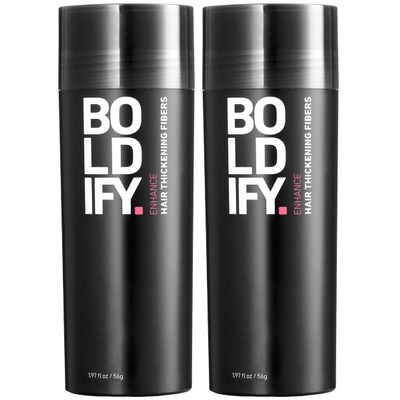 BOLDIFY Hair Fibers (2 x 56g) - Fill In Thinning and Fine Hair for an Instantly Fuller, Thicker Look - 14 Shades for Women & Men - Medium Brown