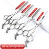 Silver/black barber scissors, high hardness sharp professional hairdresser scissors 6 inch salon hairdresser scissors. (4pc-A) view 2