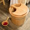 SLLSHG Cedar Wood Pedicure Bowl, Household Spa ge Foot Bath Barrel, Raise Natural Thicken Foot Basin view 2