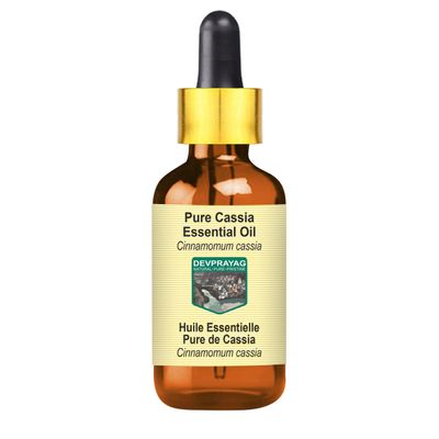 Devprayag Cassia Essential Oil (Cinnamomum Cassia) with Glass Dropper | Pure | Non-Sticky | Non-Greasy | Lightweight | Men & Women | All Skin Types | Steam Distilled 5ml (0.16 oz)