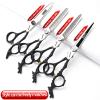Silver/black barber scissors, high hardness sharp professional hairdresser scissors 6 inch salon hairdresser scissors. (4pc-B) view 2