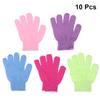 FRCOLOR 10pcs Exfoliating Bathing Gloves Five-finger Design for Body Scrub Soft Material for Deep Cleansing and Massage Random Colors view 4