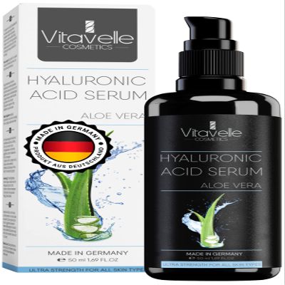 Hyaluronic Acid Serum with Aloe Vera  Anti Aging Aloe Hyaluronic Acid Face Serum  Postbiotic Hyaluronic Acid Moisturizer and Hydrating Serum  No Parabens or Irritants  Skin Serum by Vitavelle