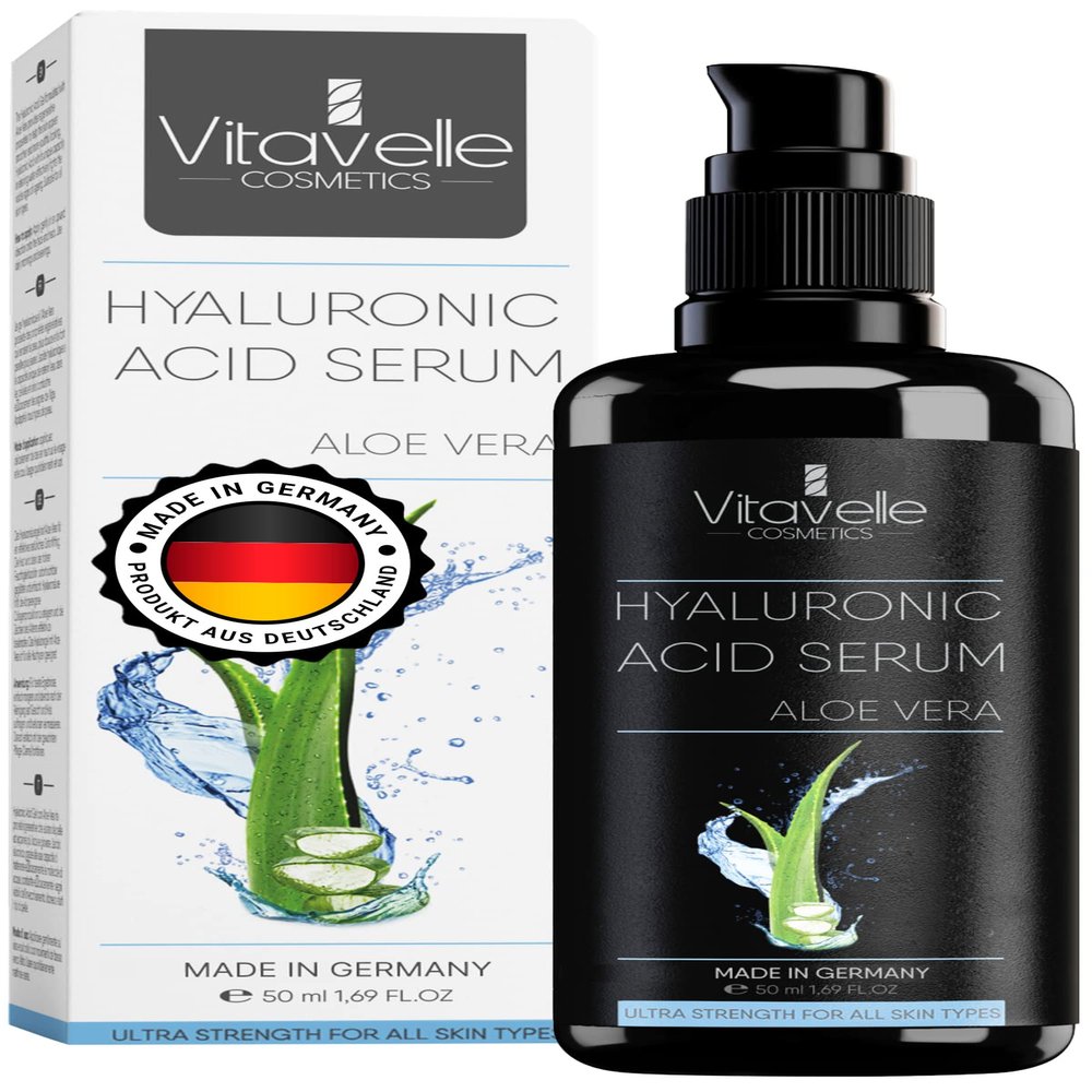 Hyaluronic Acid Serum with Aloe Vera  Anti Aging Aloe Hyaluronic Acid Face Serum  Postbiotic Hyaluronic Acid Moisturizer and Hydrating Serum  No Parabens or Irritants  Skin Serum by Vitavelle