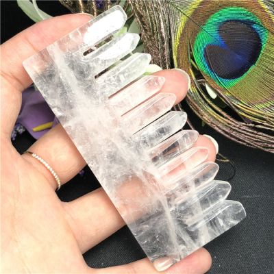 Natural Amethyst Rose Quartz Crystal Comb Wide Tooth Hair Gemstone Gifts,A
