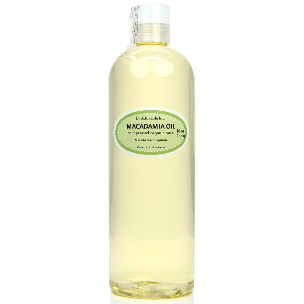 Dr Adorable - 16 oz - Macadamia Nut Oil - 100% Pure Natural Organic Cold Pressed