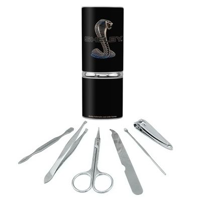 Shelby Cobra Logo Stainless Steel Manicure Pedicure Grooming Beauty Care Travel Kit