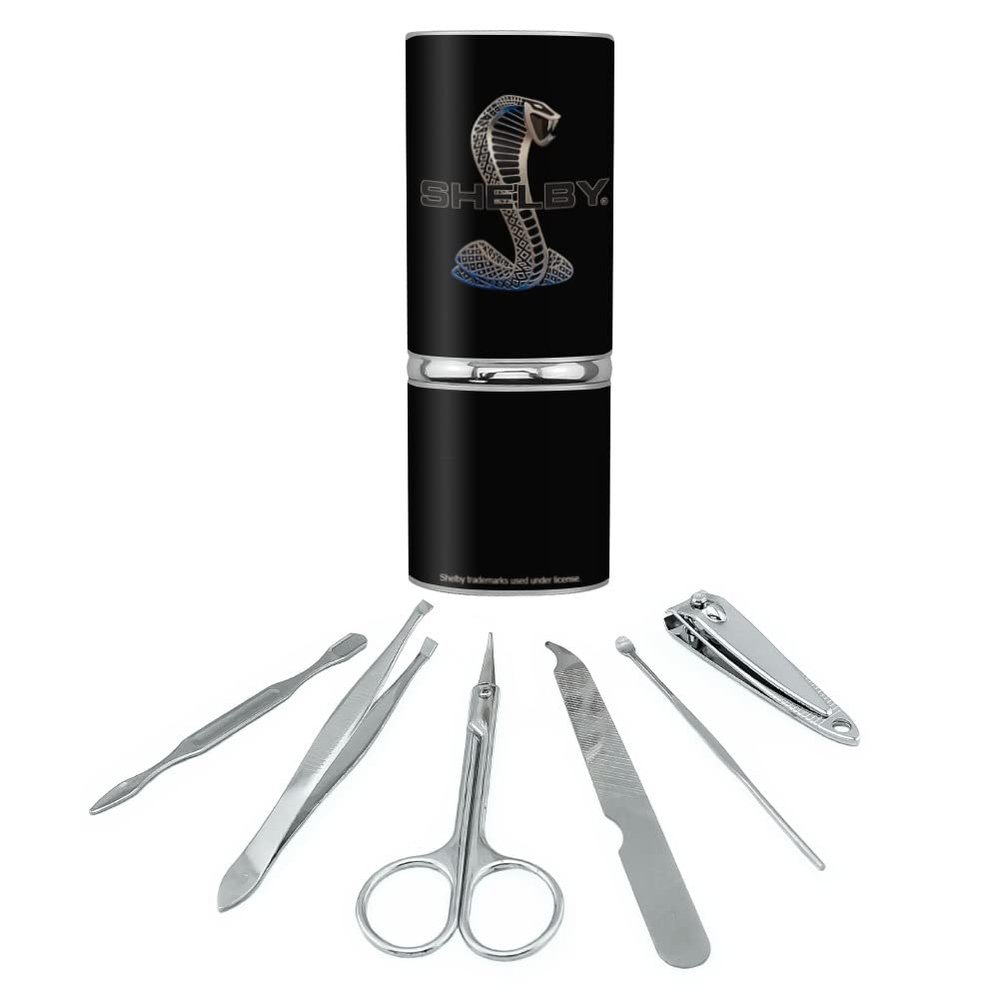 Shelby Cobra Logo Stainless Steel Manicure Pedicure Grooming Beauty Care Travel Kit