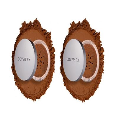 COVER FX Illuminating Setting Powder Duo - Deep- Lightweight Finishing Powder - Sets Makeup All-Day