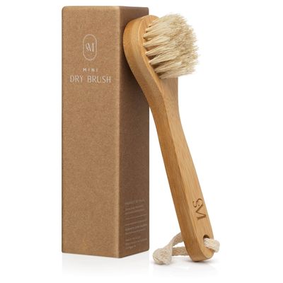CSM Lymphatic Contour Face Brush - Natural Bristle Dry Brush for Face, Neck & Chest - Mini Facial Lymphatic Drainage Brush for Gentle Exfoliation