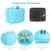 MOMIRA Travel Makeup Bag Cosmetic Bag Makeup Organizer Bag with Lighted Mirror, Adjustable Brightness in 3 Color Scenarios, Waterproof Makeup Train Case, Gift for Women - Diamond Blue view 2