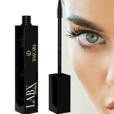 4D Waterproof Mascara  False Lash Effect, Lengthening & Volumizing  Carbon Black, 8 mL