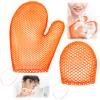 Karenhi 2 Pcs Honeycomb Exfoliating Glove Set Exfoliating Bath Mitt Honeycomb Face and Body Scrubber Shower Mitt for Cleaning Body Shower Face Skin Beauty Spa, Quick Drying(Orange) view 1