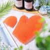 Karenhi 2 Pcs Honeycomb Exfoliating Glove Set Exfoliating Bath Mitt Honeycomb Face and Body Scrubber Shower Mitt for Cleaning Body Shower Face Skin Beauty Spa, Quick Drying(Orange) view 2