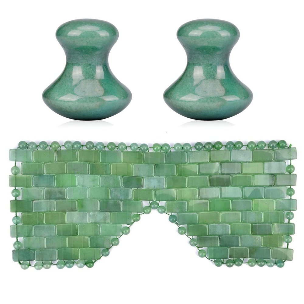 ideayard Jade Eye mask &Jade Mushroom gua sha Massage Tool