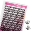 Individual Lashes 144pcs D Curl Lash Clusters Mixed Length Individual Lash Extensions Cluster Lashes DIY Lash Extension Supplies Eyelash Clusters (F5-0.07D, 12-18mm) view 1