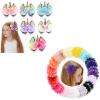 6pcs 6.3" Girls Unicorn Hair Bows with Alligator Hair Clips + 30pcs 3.5" Baby Girls Alligator Hair Clips Chiffon Flower Hair Barrettes Accessories view 1
