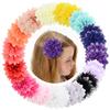 6pcs 6.3" Girls Unicorn Hair Bows with Alligator Hair Clips + 30pcs 3.5" Baby Girls Alligator Hair Clips Chiffon Flower Hair Barrettes Accessories view 3