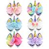 6pcs 6.3" Girls Unicorn Hair Bows with Alligator Hair Clips + 30pcs 3.5" Baby Girls Alligator Hair Clips Chiffon Flower Hair Barrettes Accessories view 4
