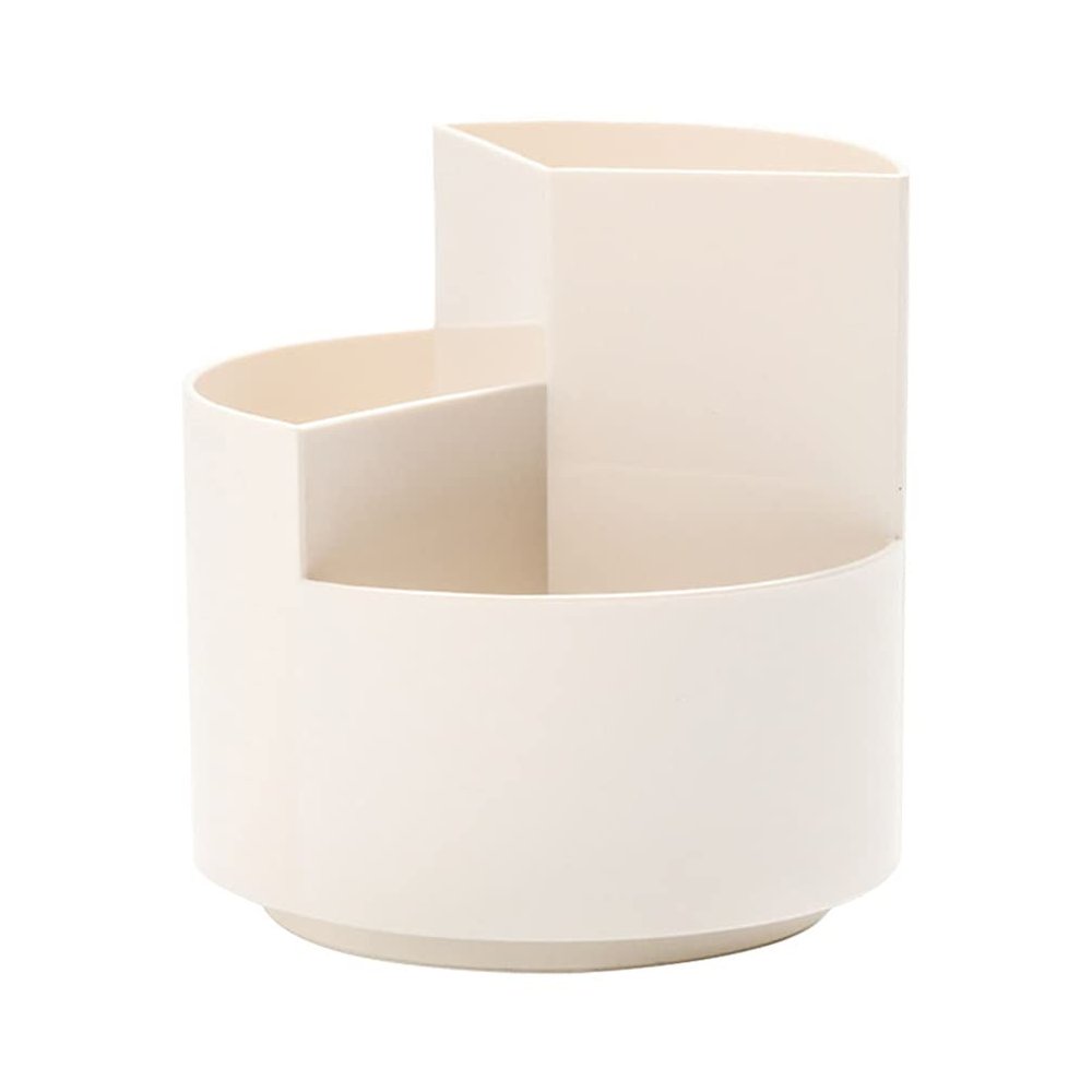 FOMIYES 1pc Rotating Pen Holder Beige Desktop Organizer for Office and School Rotatable Stationery Sorting Box Practical Pencil Pot for Workers and Students