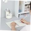 FOMIYES 1pc Rotating Pen Holder Beige Desktop Organizer for Office and School Rotatable Stationery Sorting Box Practical Pencil Pot for Workers and Students view 3