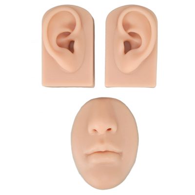 Jiawu Silicone Ear Model, Soft Silicone Nose Model, 3D Nose and Mouth Model for Piercing Practice, Silicone Body Parts, Human Ear Model, Silicone Flexible Model for Jewelry Display (#2)