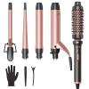 Wavytalk 5 in 1 Curling Iron Set with Curling Brush and 4 Interchangeable Ceramic Curling Wand (0.35"-1.25), Wand Curling Iron Instant Heat Up, Dual Voltage Hair Curler view 1