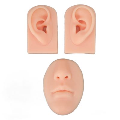 Jiawu Silicone Ear Model, Soft Silicone Nose Model, 3D Nose and Mouth Model for Piercing Practice, Silicone Body Parts, Human Ear Model, Silicone Flexible Model for Jewelry Display (#1)