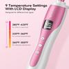 Wavytalk 3/8 Inch Small Curling Wand, Wand Curling Iron for Short & Long Hair, Ceramic Barrel with Adjustable Temperature, Heat Resistant Glove Included (Rose Pink) view 3