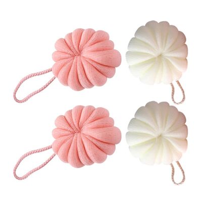 Lurrose 4 Pcs Loofah Sponge Bath Sponge Shower Loofahs Shower Sponge Sponge Ball Bath Loofahs Balls Bath Scrunchies Body Wash Puff,Body Scrubber Exfoliating Bath Sponge