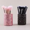 Makeup Brush Organizer Makeup Brush Holder Sequins Cosmetic Organizer Box Glitter Cup for Eyebrow Pencil Eyeliners Nail Desk view 4