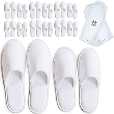 AV DECOR Terry Hotel Slipper 180 GSM Fabric with 5MM sole , Unisex bed room adult slider white Hotel Slipper, Disposable Sliper , White hotel Sliper , Terry Slipper (12 Pair)
