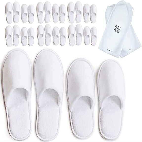 AV DECOR Terry Hotel Slipper 180 GSM Fabric with 5MM sole , Unisex bed room adult slider white Hotel Slipper, Disposable Sliper , White hotel Sliper , Terry Slipper (12 Pair)